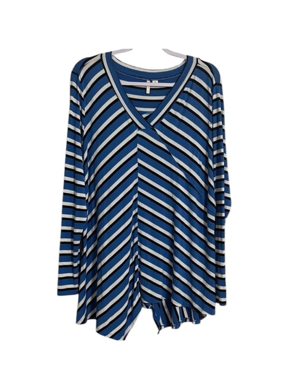Striped Top Long Sleeve Blouse Shirt Top Size XL